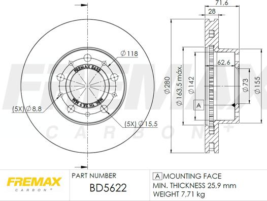 FREMAX BD-5622 - Спирачен диск vvparts.bg