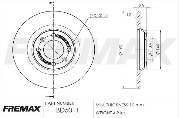 FREMAX BD-5011 - Спирачен диск vvparts.bg