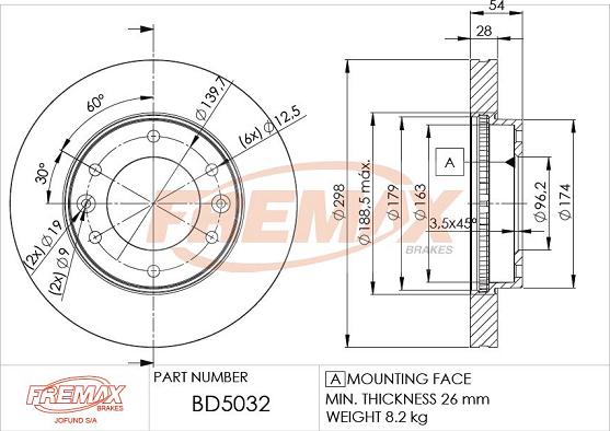 FREMAX BD-5032 - Спирачен диск vvparts.bg