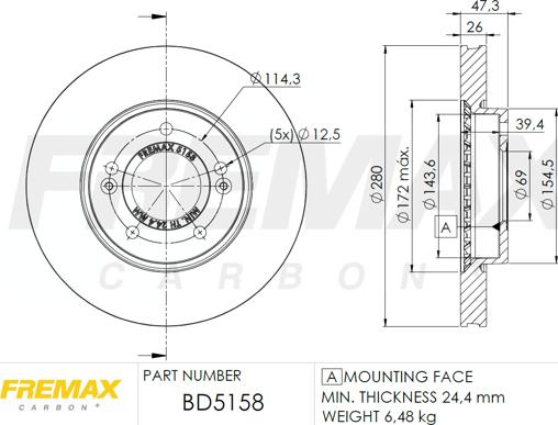 FREMAX BD-5158 - Спирачен диск vvparts.bg