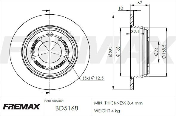 FREMAX BD-5168 - Спирачен диск vvparts.bg