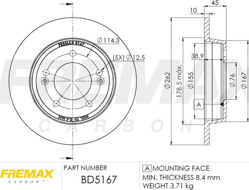 FREMAX BD-5167 - Спирачен диск vvparts.bg