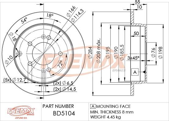 FREMAX BD-5104 - Спирачен диск vvparts.bg