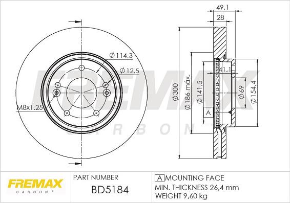 FREMAX BD-5184 - Спирачен диск vvparts.bg