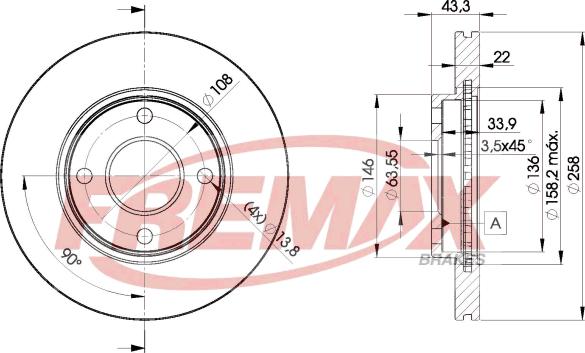 FREMAX BD-5344 - Спирачен диск vvparts.bg