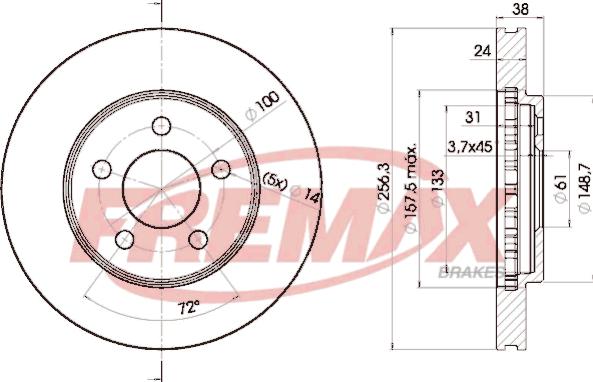 FREMAX BD-5348 - Спирачен диск vvparts.bg