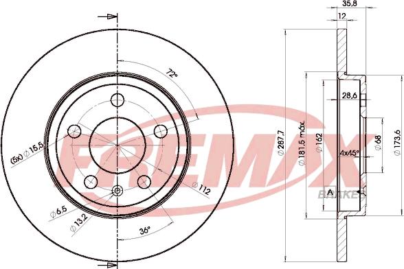 FREMAX BD-5316 - Спирачен диск vvparts.bg