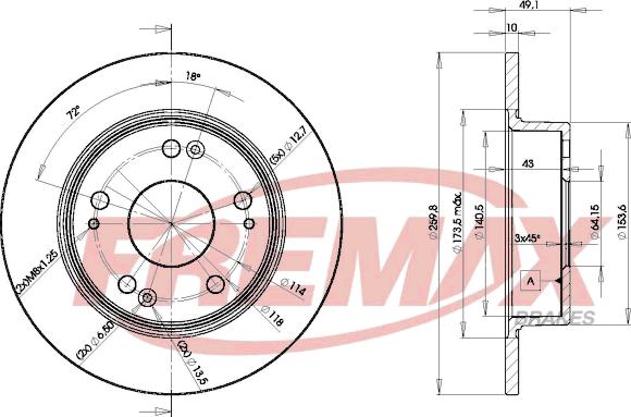 FREMAX BD-5252 - Спирачен диск vvparts.bg