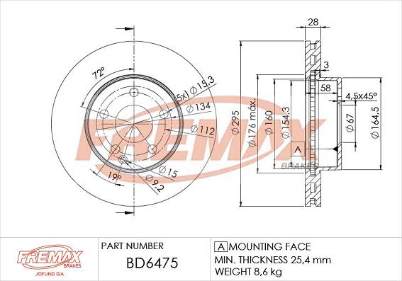 FREMAX BD-6475 - Спирачен диск vvparts.bg