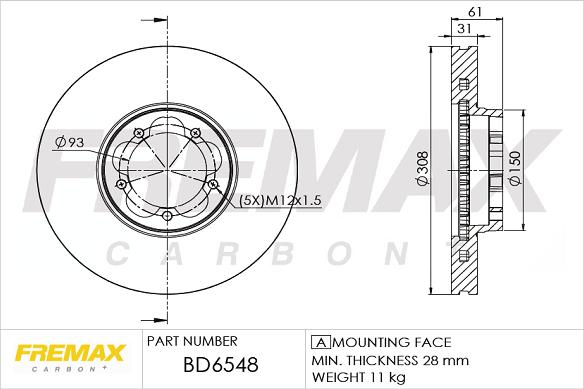 FREMAX BD-6548 - Спирачен диск vvparts.bg