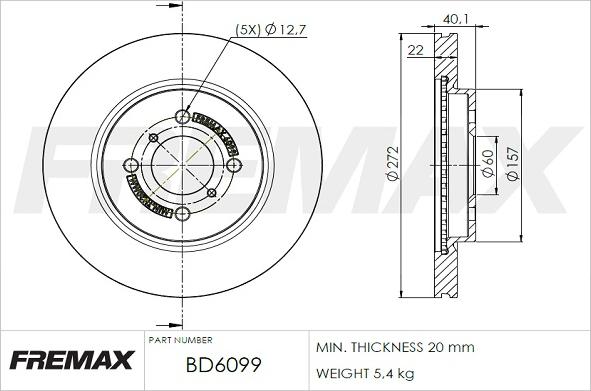 FREMAX BD-6099 - Спирачен диск vvparts.bg