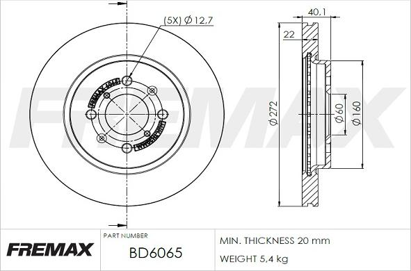 FREMAX BD-6065 - Спирачен диск vvparts.bg