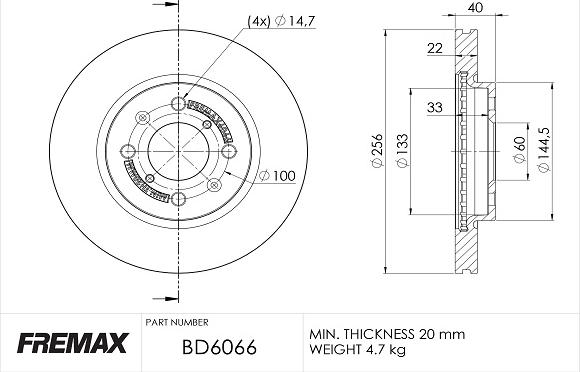 FREMAX BD-6066 - Спирачен диск vvparts.bg