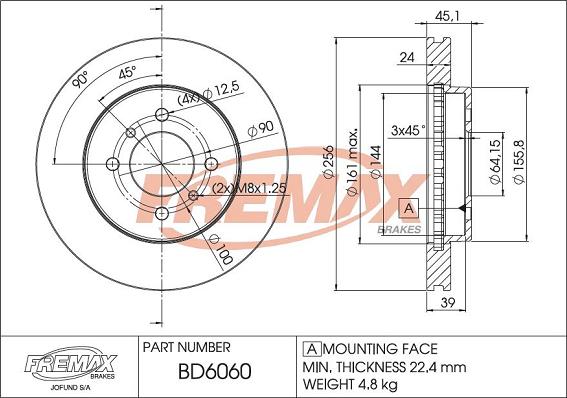 FREMAX BD-6060 - Спирачен диск vvparts.bg