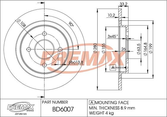 FREMAX BD-6007 - Спирачен диск vvparts.bg