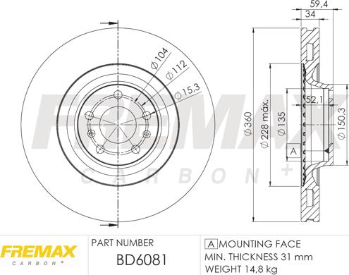 FREMAX BD-6081 - Спирачен диск vvparts.bg
