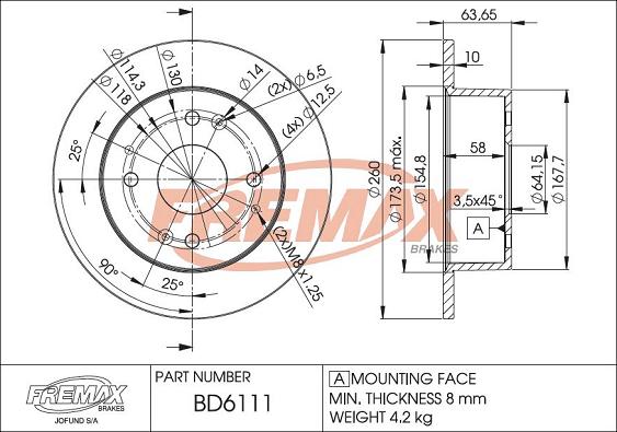 FREMAX BD-6111 - Спирачен диск vvparts.bg