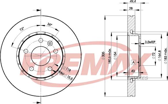 FREMAX BD-6845 - Спирачен диск vvparts.bg