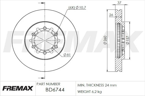 FREMAX BD-6744 - Спирачен диск vvparts.bg