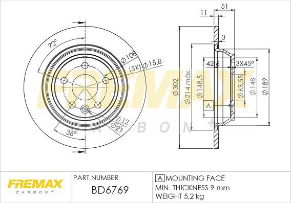 FREMAX BD-6769 - Спирачен диск vvparts.bg