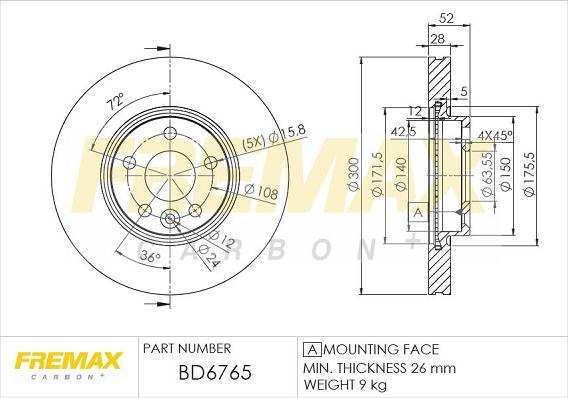 FREMAX BD-6765 - Спирачен диск vvparts.bg