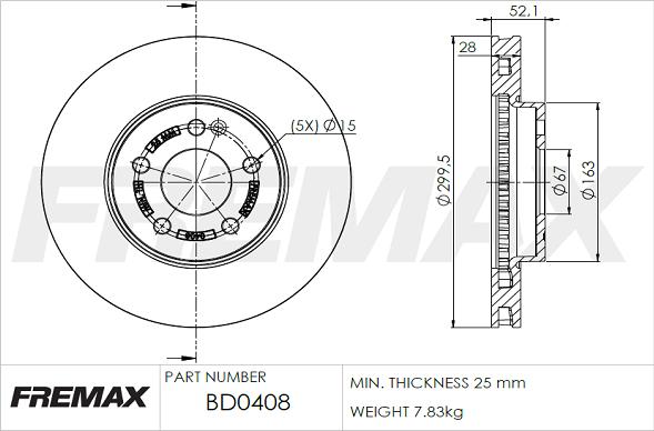 FREMAX BD-0408 - Спирачен диск vvparts.bg