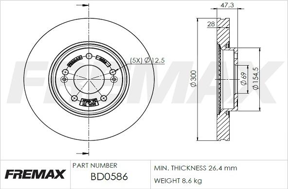 FREMAX BD-0586 - Спирачен диск vvparts.bg