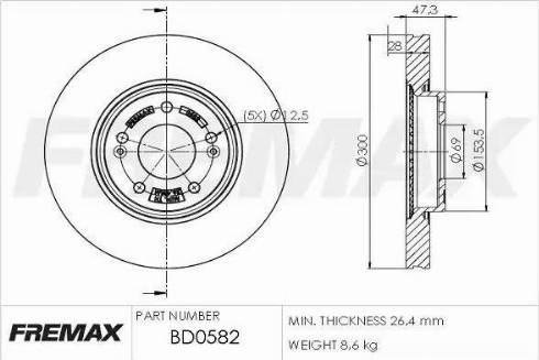 FREMAX BD-0582 - Спирачен диск vvparts.bg