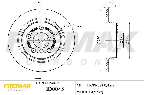 FREMAX BD-0045 - Спирачен диск vvparts.bg