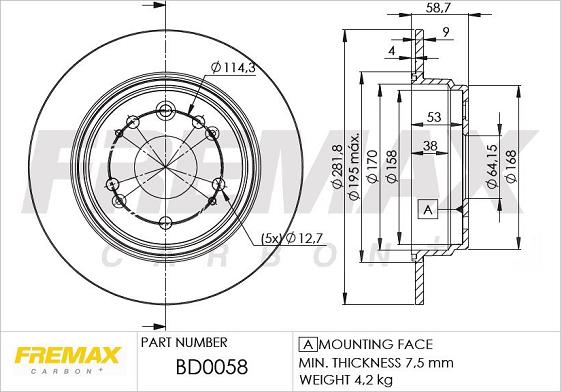 FREMAX BD-0058 - Спирачен диск vvparts.bg