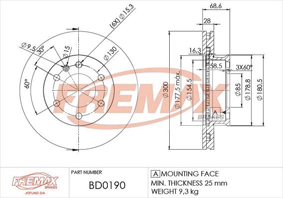 FREMAX BD-0190 - Спирачен диск vvparts.bg