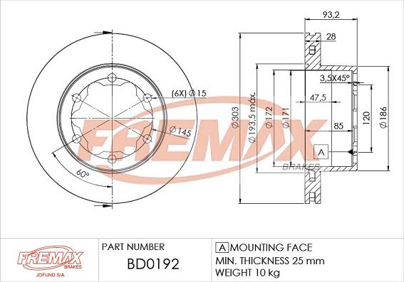 FREMAX BD-0192 - Спирачен диск vvparts.bg