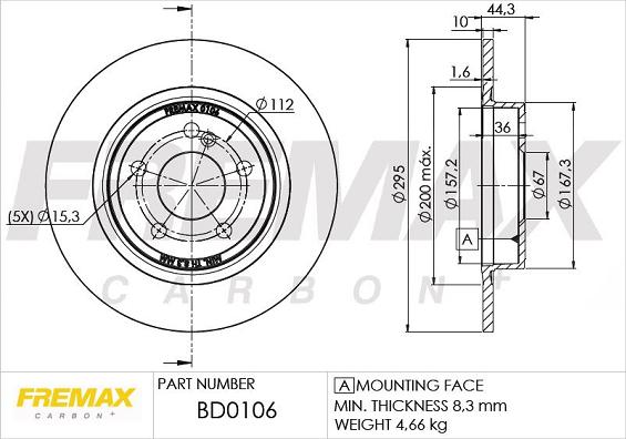FREMAX BD-0106 - Спирачен диск vvparts.bg