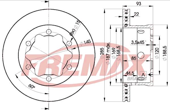 FREMAX BD-0185 - Спирачен диск vvparts.bg