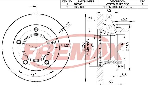 FREMAX BD-0180 - Спирачен диск vvparts.bg