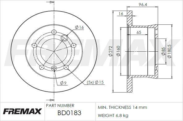 FREMAX BD-0183 - Спирачен диск vvparts.bg