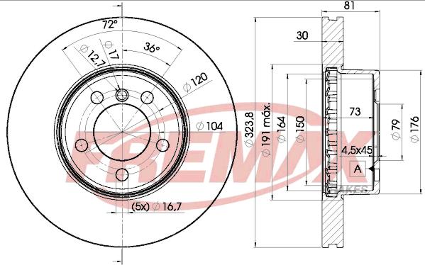 FREMAX BD-0265 - Спирачен диск vvparts.bg