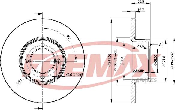 FREMAX BD-0751 - Спирачен диск vvparts.bg