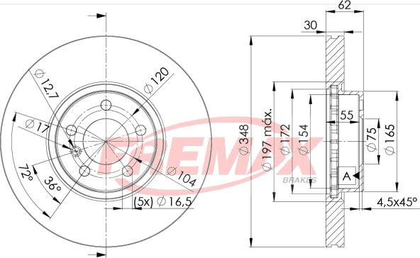 FREMAX BD-1986 - Спирачен диск vvparts.bg