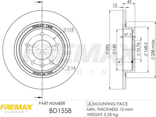 FREMAX BD-1558 - Спирачен диск vvparts.bg