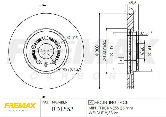 FREMAX BD-1553 - Спирачен диск vvparts.bg