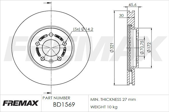 FREMAX BD-1569 - Спирачен диск vvparts.bg