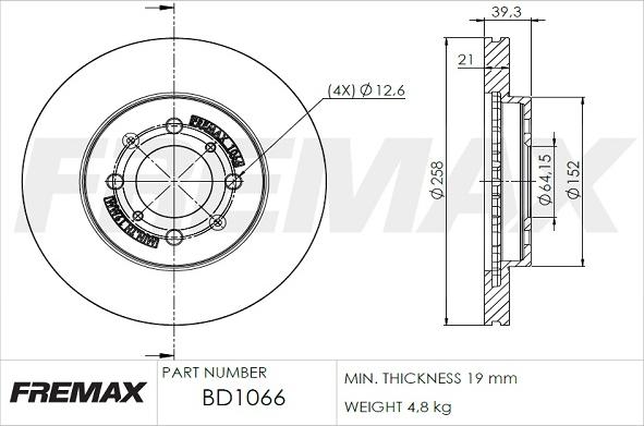 FREMAX BD-1066 - Спирачен диск vvparts.bg