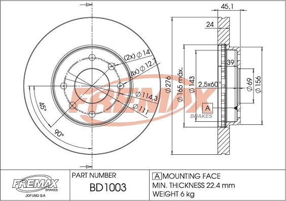 FREMAX BD-1003 - Спирачен диск vvparts.bg