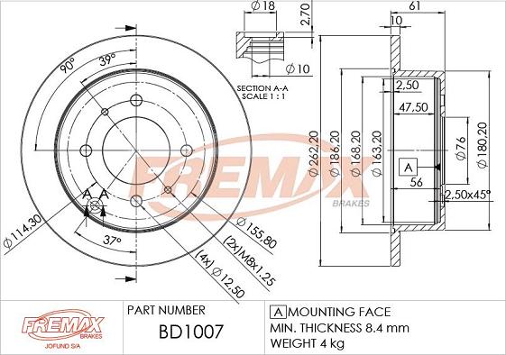 FREMAX BD-1007 - Спирачен диск vvparts.bg