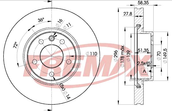 FREMAX BD-1134 - Спирачен диск vvparts.bg