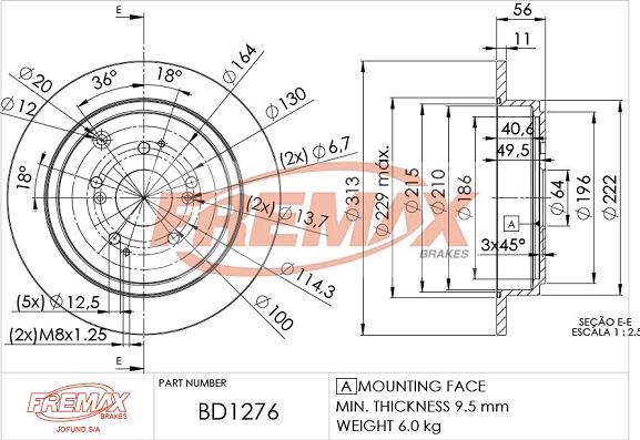 FREMAX BD-1276 - Спирачен диск vvparts.bg