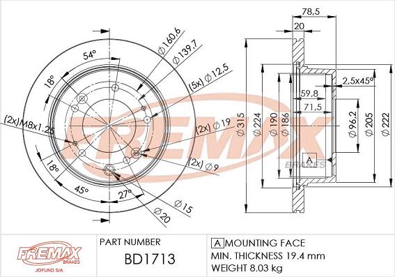 FREMAX BD-1713 - Спирачен диск vvparts.bg