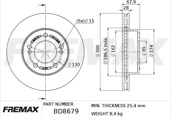 FREMAX BD-8679 - Спирачен диск vvparts.bg