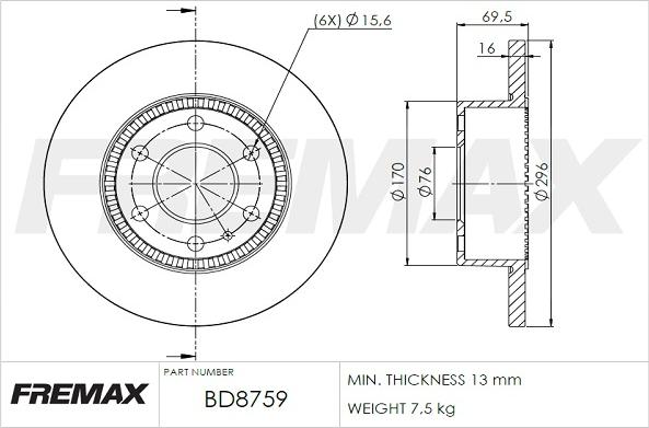 FREMAX BD-8759 - Спирачен диск vvparts.bg